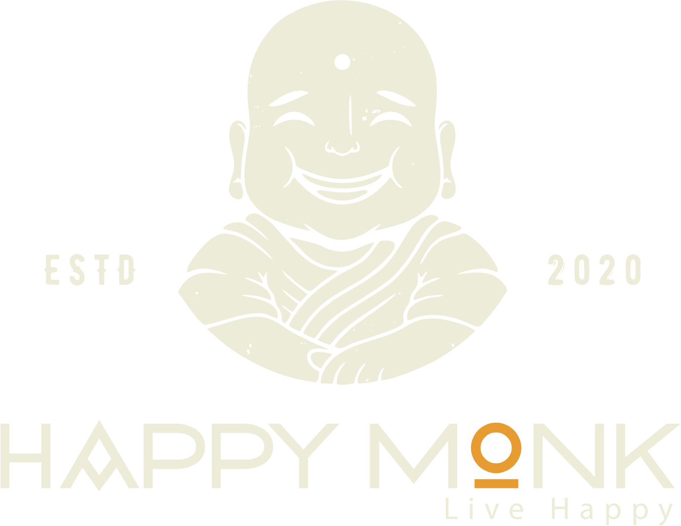 Happy monk smile logo One color